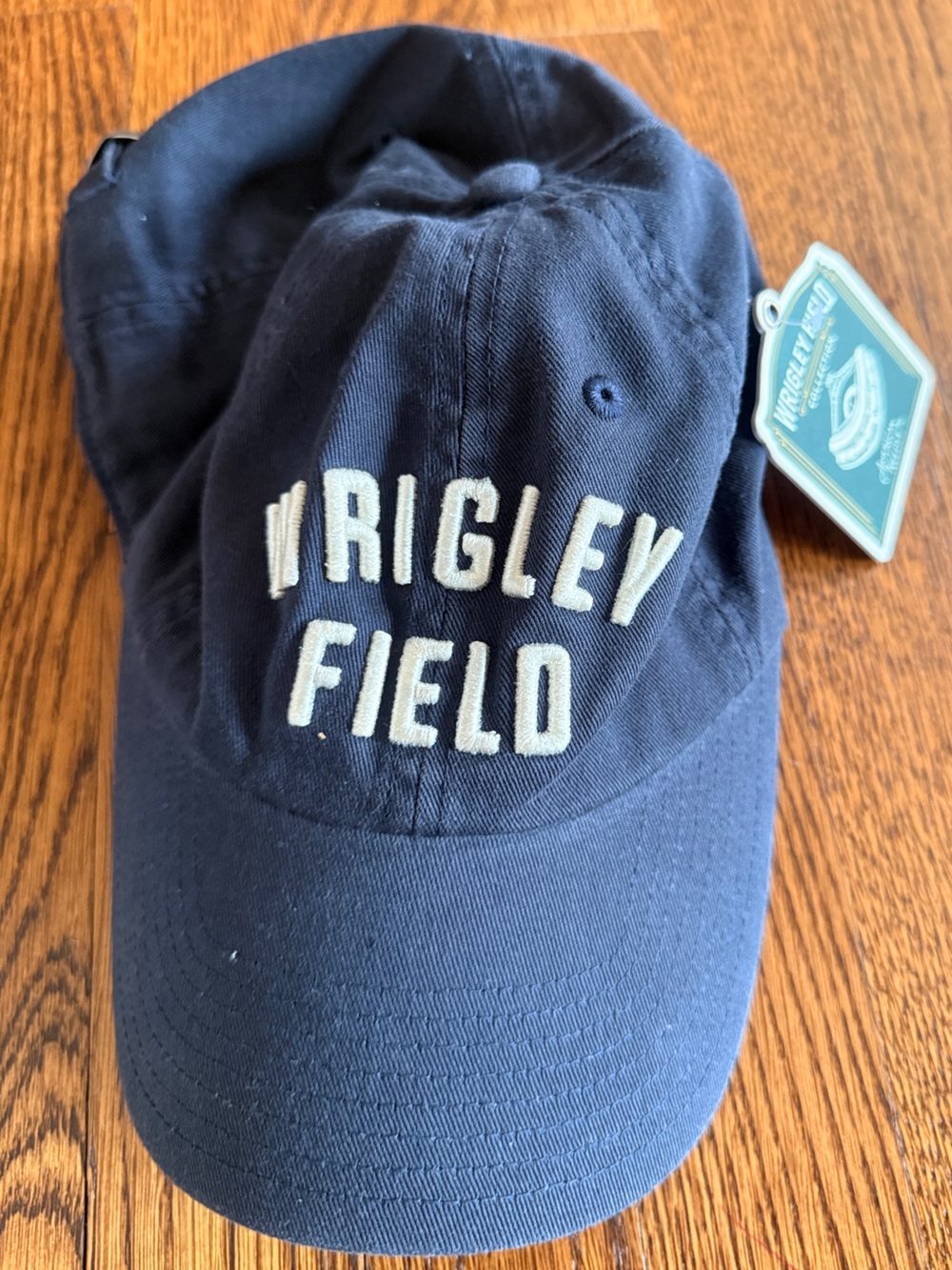 NWT Wrigkey Field Cubs Baseball Navy Baseball Cap with Cream Embroidery